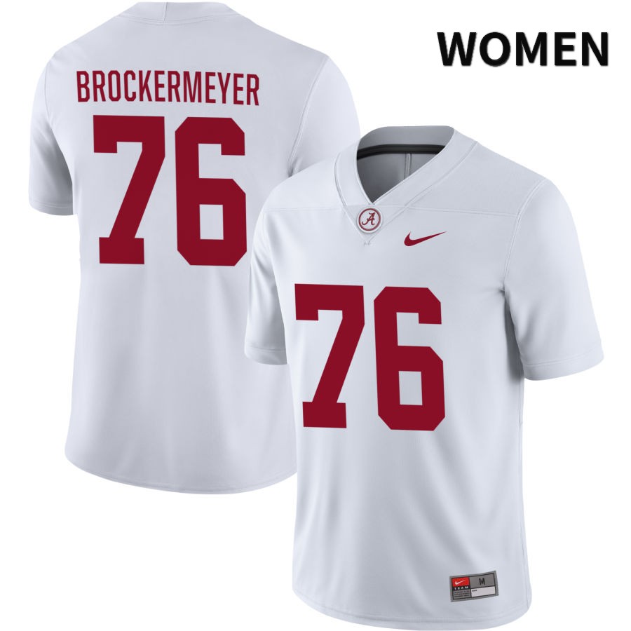 Alabama Crimson Tide Women's Tommy Brockermeyer #76 NIL White 2022 NCAA Authentic Stitched College Football Jersey SG16V02VW